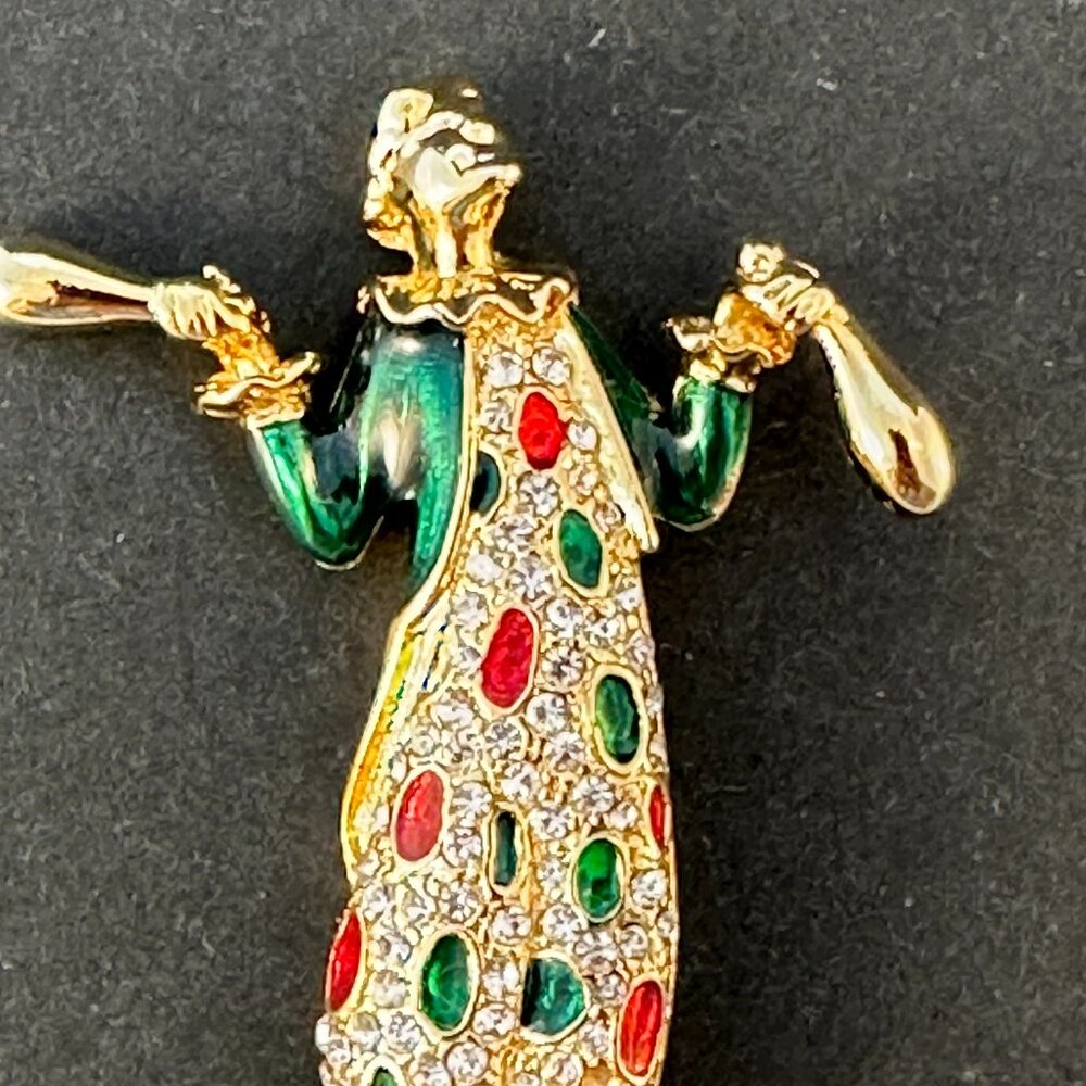 Vintage 80s Juggling Clown Brooch